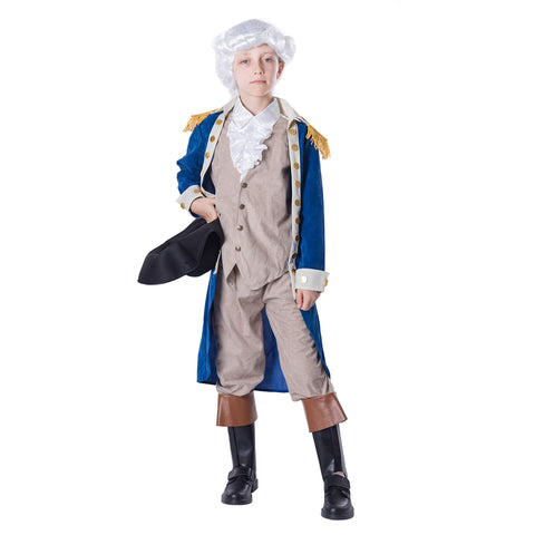 Spooktacular Creations George Washington Costume for Kids, Colonial Boys Costume Set with Wig and Hat for Halloween Dress Up Party (X-Large (12-14yr))