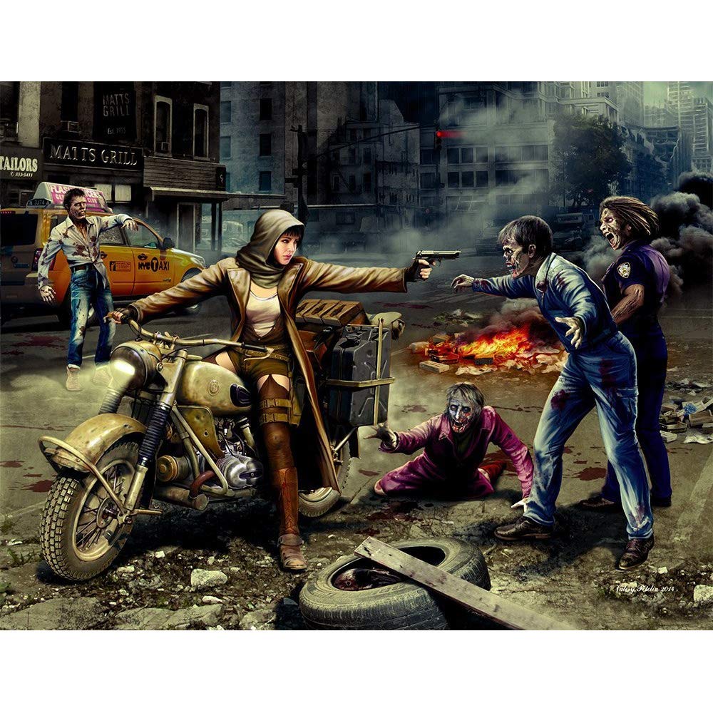 Masterbox Zombieland: Zombie Hunter Road to Freedom Model Kit - 4 Zombies and Escaping Girl (1/35 Scale)