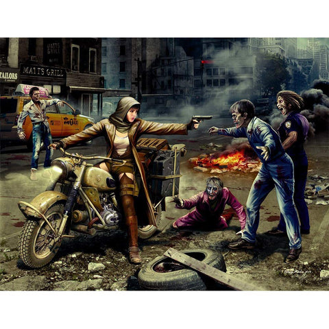 Masterbox Zombieland: Zombie Hunter Road to Freedom Model Kit - 4 Zombies and Escaping Girl (1/35 Scale)