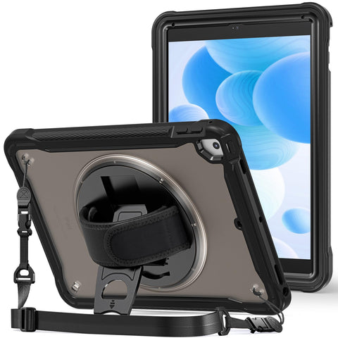 ProCase Rugged Case for iPad 9.7 Inch 5th 6th Gen/iPad Air 2 / iPad Pro 9.7 Case, Heavy Duty Shockproof Rugged Cover with Hand Strap 360 Degree Rotatable Kickstand Protective for iPad 9.7" -Black