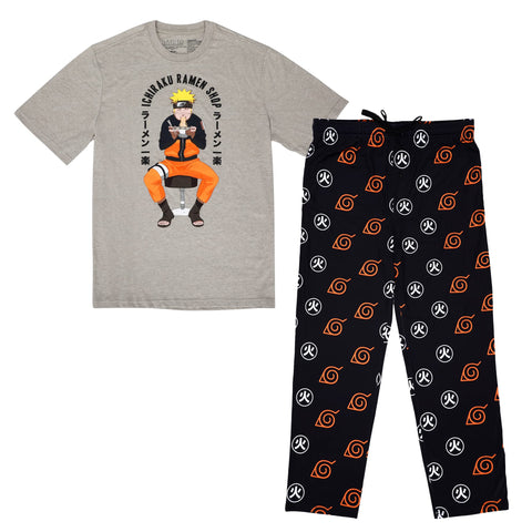 Bioworld Naruto Symbols Men's Sleep Set-Medium Multicolored