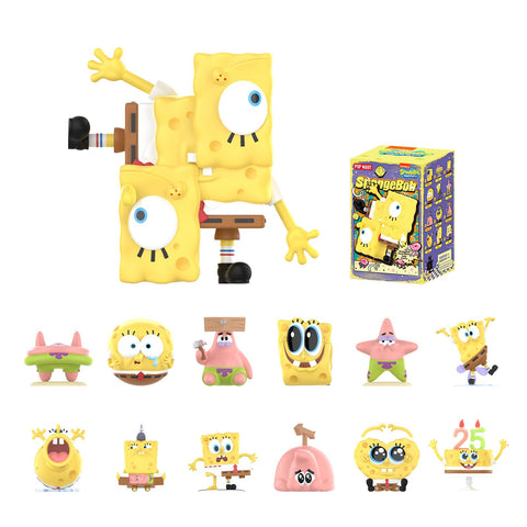 POP MART Spongebob Squarepants Daily Quirks Series Figures, Spongebob Blind Box Figures, Random Design Action Figures Collectible Toys Home Decorations, Holiday Birthday Gifts, Single Box