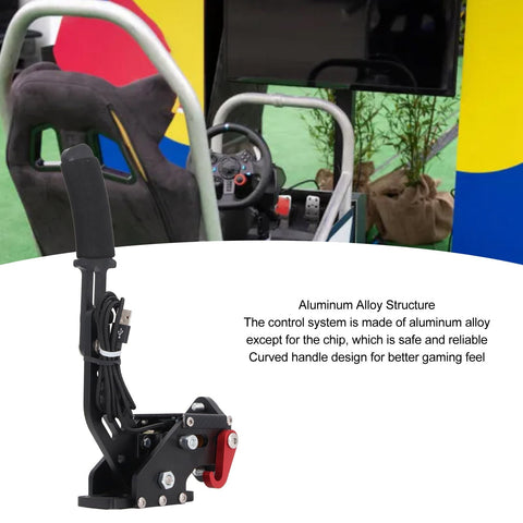 Dpofirs Racing Game USB Handbrake, 16 Bit Simulate Linear Hand Brake for PC for Windows, Racing Gaming Peripherals for gitech G27 G29 G920 G923 T500 T300 (Black) [video game]