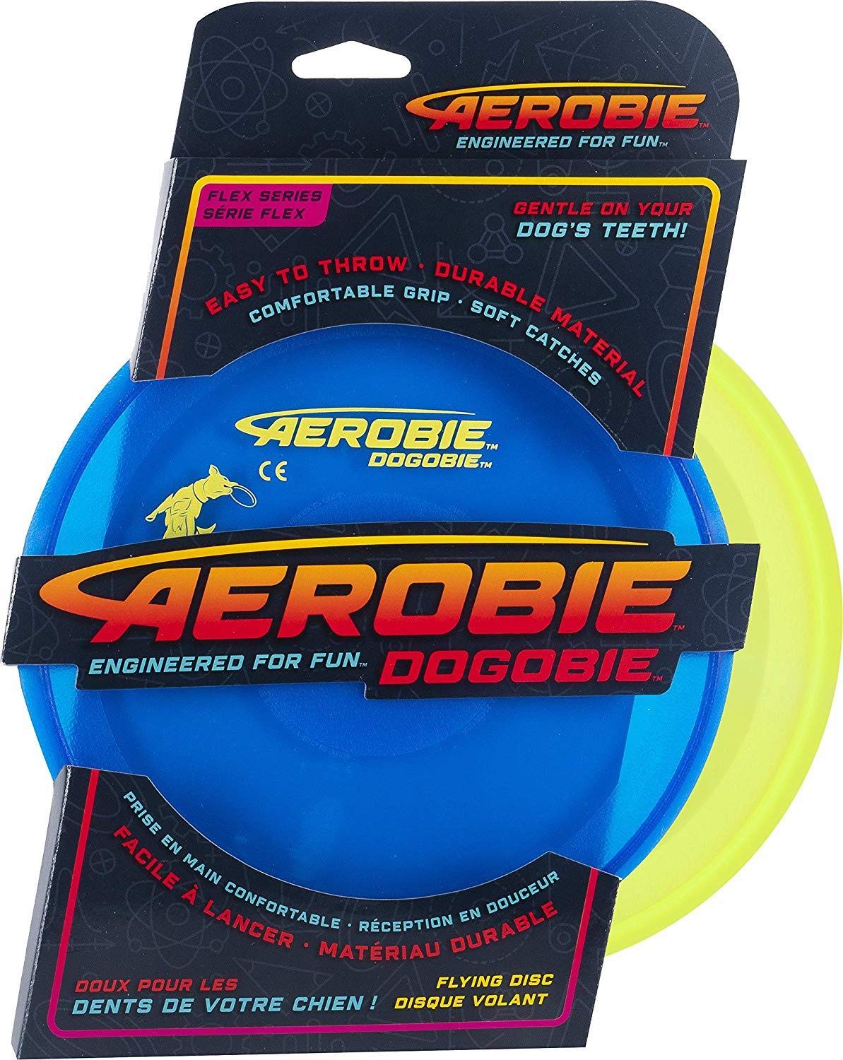 Aerobie Dogobie Disc - Aerodynamic Spoiler Rim Design, Tear & Puncture Resistant, Gentle on Dogâ€™s Mouths, Easy to Throw, Fun Flying Pet Frisbee Dog Toy