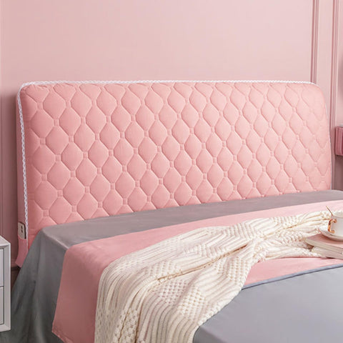 Bed Headboard Covers, Velvet All-inclusive Elastic Headboard Protection Cover,Protector Slipcover for Bed Headboard Dustproof, Headboard Covers for Double Bed/Small Double Washable (Pink,150cm)