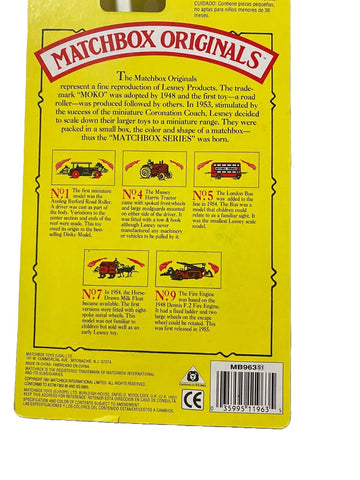 1993 Matchbox Originals Limited Edition Collectors' Series I 1:72 Scale Diecast Vehicle with Authentic Collector Box: Horse-Drawn Milk Float No.7