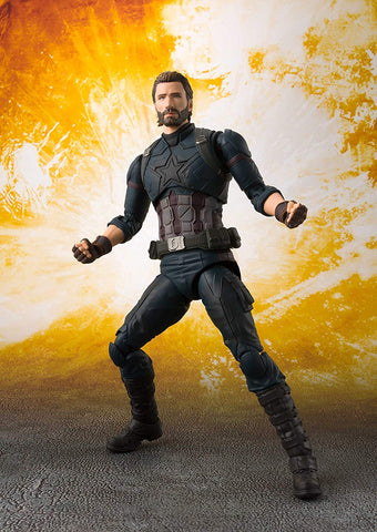 TAMASHII NATIONS Bandai S.H. Figuarts Captain America & Tamashii Effect Explosion Avengers: Infinity War Action Figure