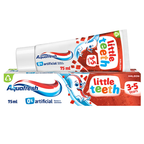 Aquafresh Little Teeth Toothpaste 3-5 years, Kids Toothpaste, Gently Strengthens and Protects Little Teeth, 75 ml