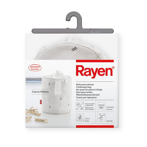 Rayen | Peg Bag | Waterproof and Durable | Premium Range | Holds 150 Clothes Pegs | Features a Rope and Velcro to secure the closure | Dimensions 18 x 15 cm