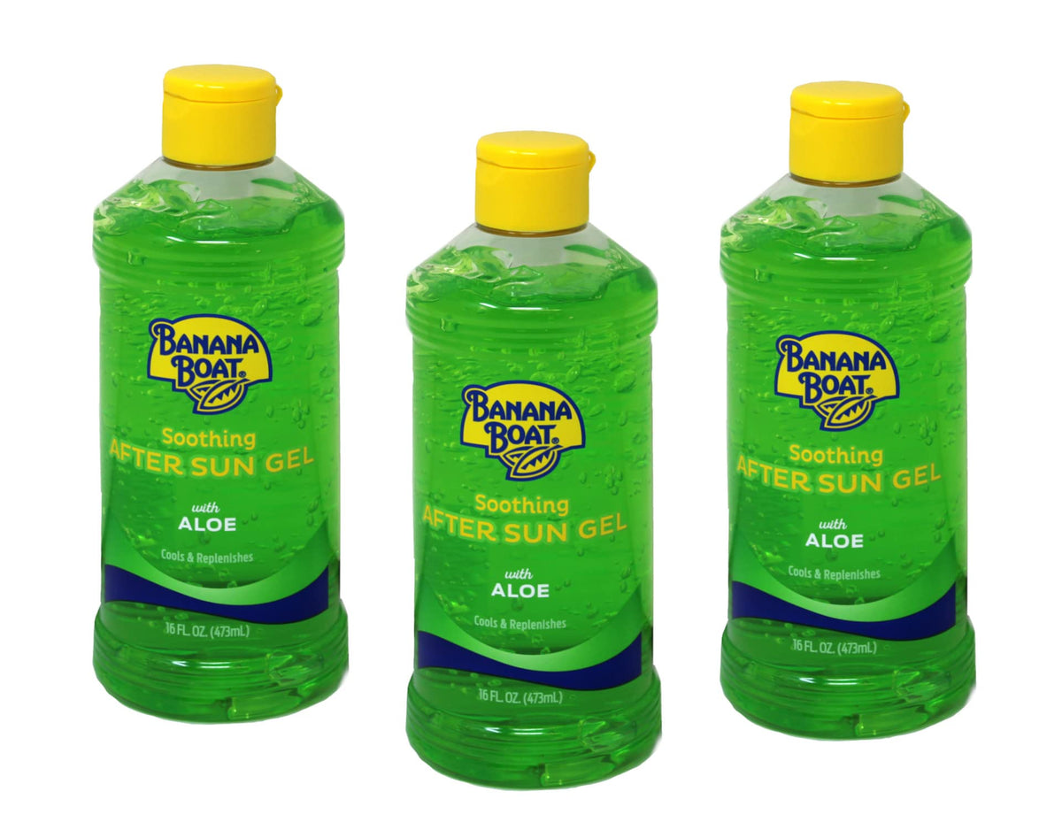 Banana Boat Aloe Vera Sun Burn Relief Sun Care After Sun Gel - 16 Ounce (Pack of 3) by Banana Boat