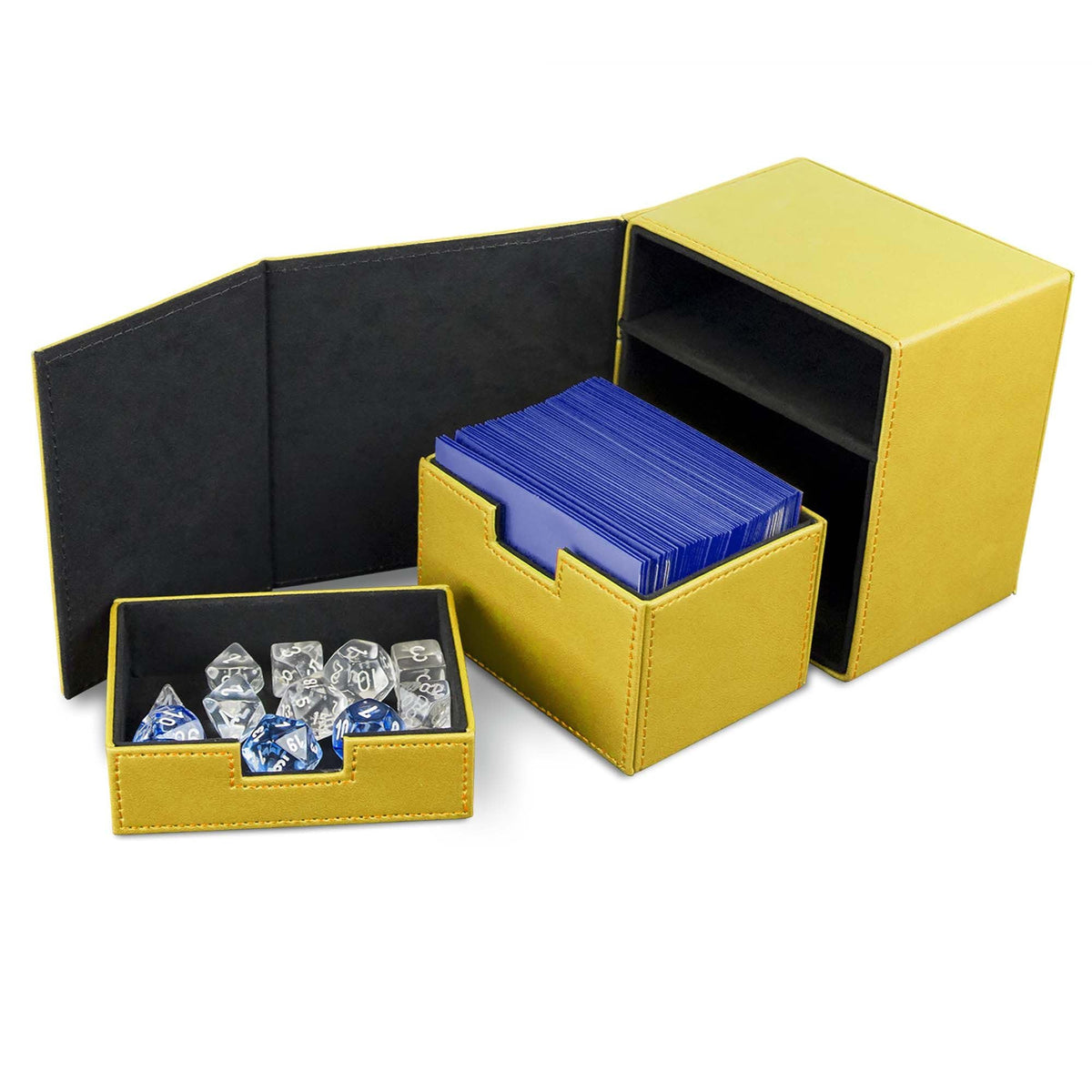BCW Deck Vault LX 100 - Yellow | Card Deck Case with 100 Sleeved Gaming Cards Capacity | For Magic: The Gathering, Pokemon, Commander Decks