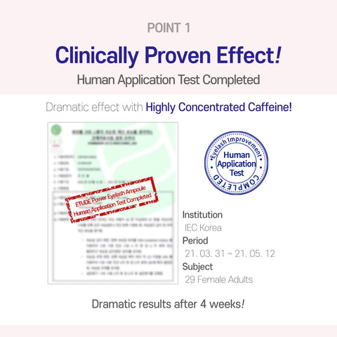 ETUDE Power Eyelash Ampoule 6g (0.21 fl.oz) | Easy and Comfortable Daily Eyelashes Serum | Eyelash Growth Enhancer with Natural Growth Peptides for Long, Thick Lashes | K-beauty