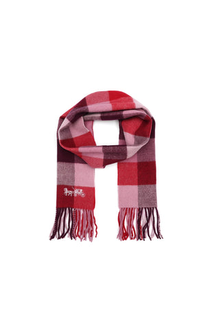 Coach womens Multicolored Check Muffler, Cherry Multi, One Size