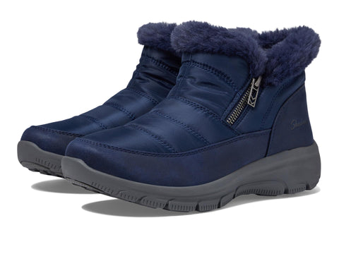 Skechers Women's Easy Going-Frosty Charm Ankle Boot, Navy, 5.5
