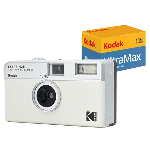 KODAK EKTAR H35 Half Frame Film Camera (Off-white, Bundle with 24exp film)