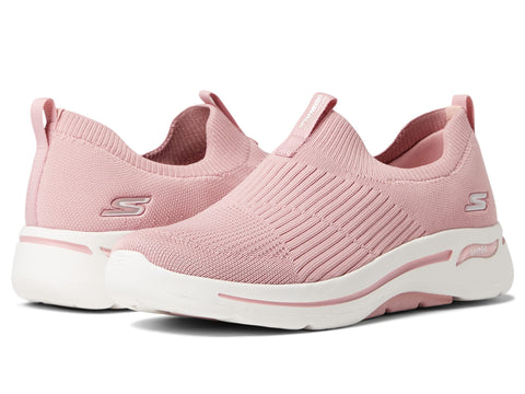 Skechers Women's Go Walk Arch Fit Iconic Sneaker, Light Pink, 9