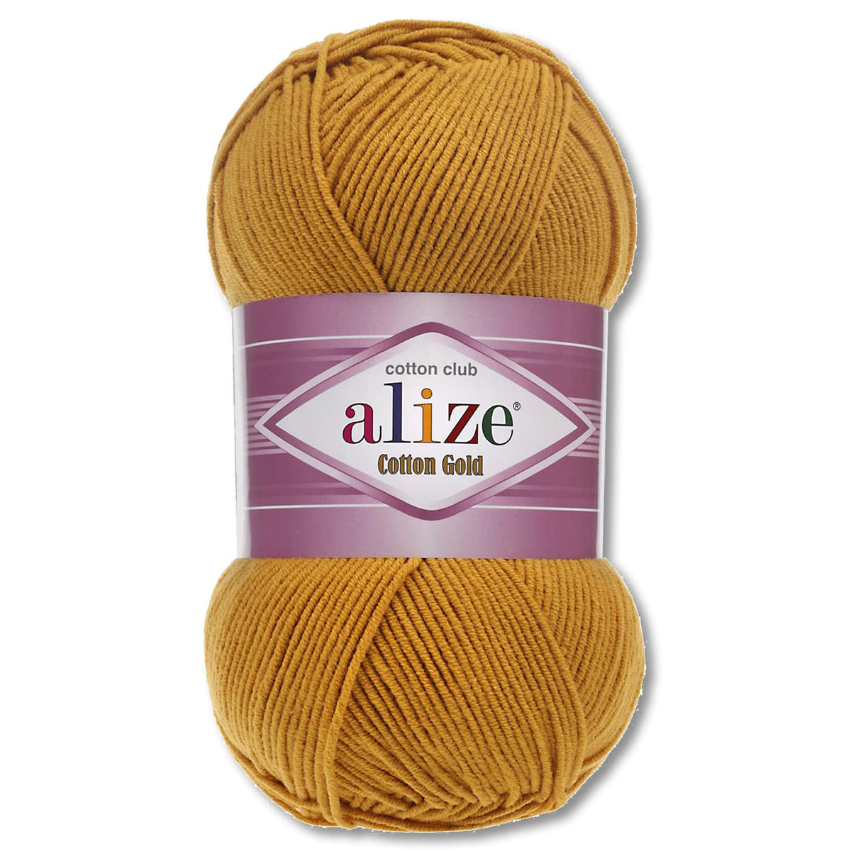Alize 100 g Cotton Gold Premium Wool in 59 Colours, Summer Wool, Yarn, Knitting, Amigurumi (02 | Mustard)