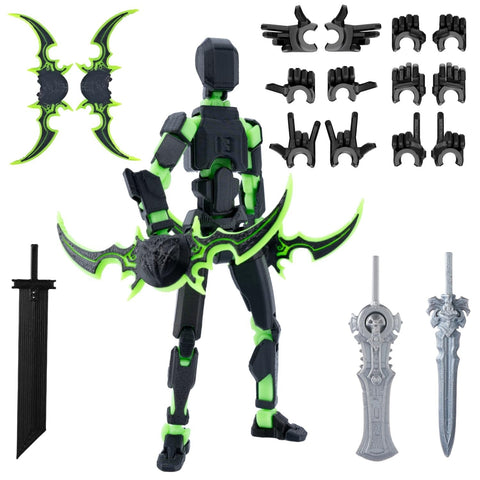 ROIISNM (Assembly Completed) T13 3D Printed Action Figure, Dummy 13 Lucky 13 Action Figures, 3D Printed Robot Titan 13 Action Figure for Desktop Decoration, Birthday Anniversary Creative Gifts