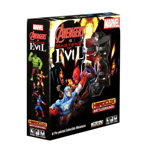 Marvel HeroClix Battlegrounds: Avengers vs Masters of Evil Game | 10 Miniatures