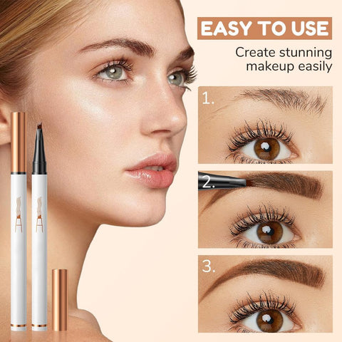 Eyebrow Tattoo Pencil 4 Fork Tip 3D Microblading - 2024 New 4-Tip Eyebrow Pencil Natural Makeup Fine Stroke Magic Eyebrow Pencil, Eye Brown Makeup Long Lasting Eyebrow Pencil Stay on All Day?2pcs?