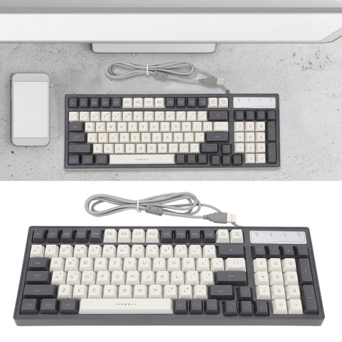 ciciglow Gaming Keyboard, RGB Backlight PC Wired Gaming Keyboard 96 Keys Adjustable Light Effects Responsive Ergonomic Keyboard