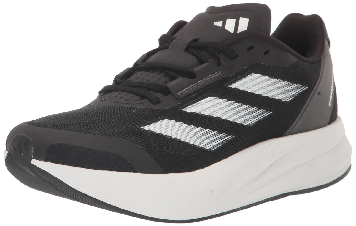 adidas Men's Duramo Speed Running Sneaker, Black/White/Carbon, 11