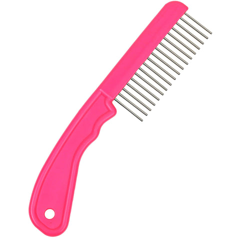 The Hair Doctor Extra Long Tooth Hair Comb 1 1/4 Inch With Handle (French Rose Pink)