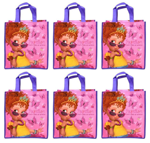 Disney [6-Pack Junior Fancy Nancy Reusable 12-inch Tote Bags/Party Favor/Gift Bags with Handles