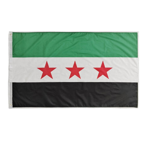 Pandiui23 Syria Flag 150cm x 90cm, Rot, Weiß, Schwarz, Striped, Patriotic, Foldable, Fade Resistant, National Holidays or Celebrations