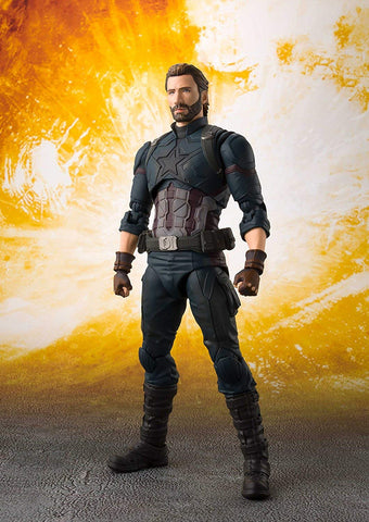 TAMASHII NATIONS Bandai S.H. Figuarts Captain America & Tamashii Effect Explosion Avengers: Infinity War Action Figure