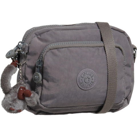 Kipling Hubei Small Double-Zip Crossbody Bag, Cool Grey