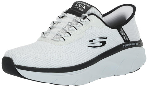 Skechers Men's D'Lux Walker 2.0 Rezinate Hands Free Slip-in Sneaker, White/Black, 8