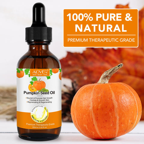 Pumpkin Seed Oil for Hair Growth, Organic Pumpkin Seed Oil, 100% Pure Cold Pressed, Help Growth for Eyebrows, Eyelashes & Dry Damaged Hair, Moisturizing Scalp,Face, Nails, Body, Skin, 1 Pack