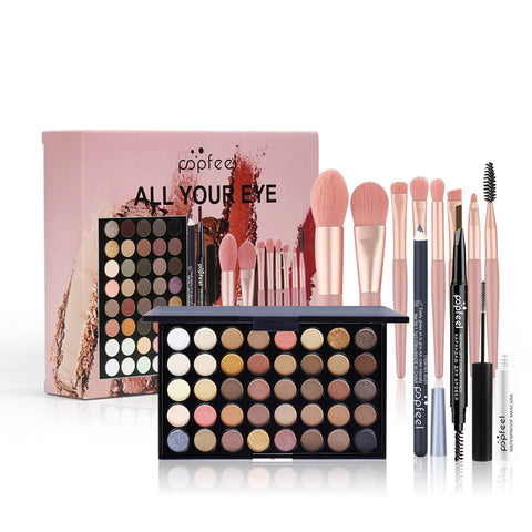 FantasyDay All-in-one Makeup Set Gift Surprise | Full Kit for Women Multipurpose Essential Starter Bundle Include Eyeshadow Palette Lipstick Blush Concealer Face Powder Eyeliner Mascara Brush
