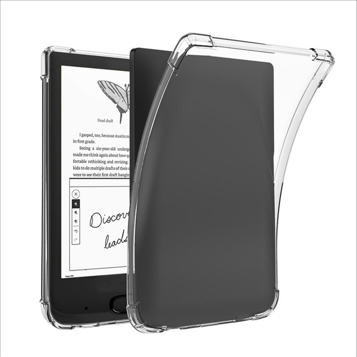 GIOPUEY for Pocketbook Touch HD 3 Clear Case - Soft TPU Back Shell, Slim Cover with Airbag Protection, Lightweight, Compatible with Pocketbook Touch HD 3 - Transparent