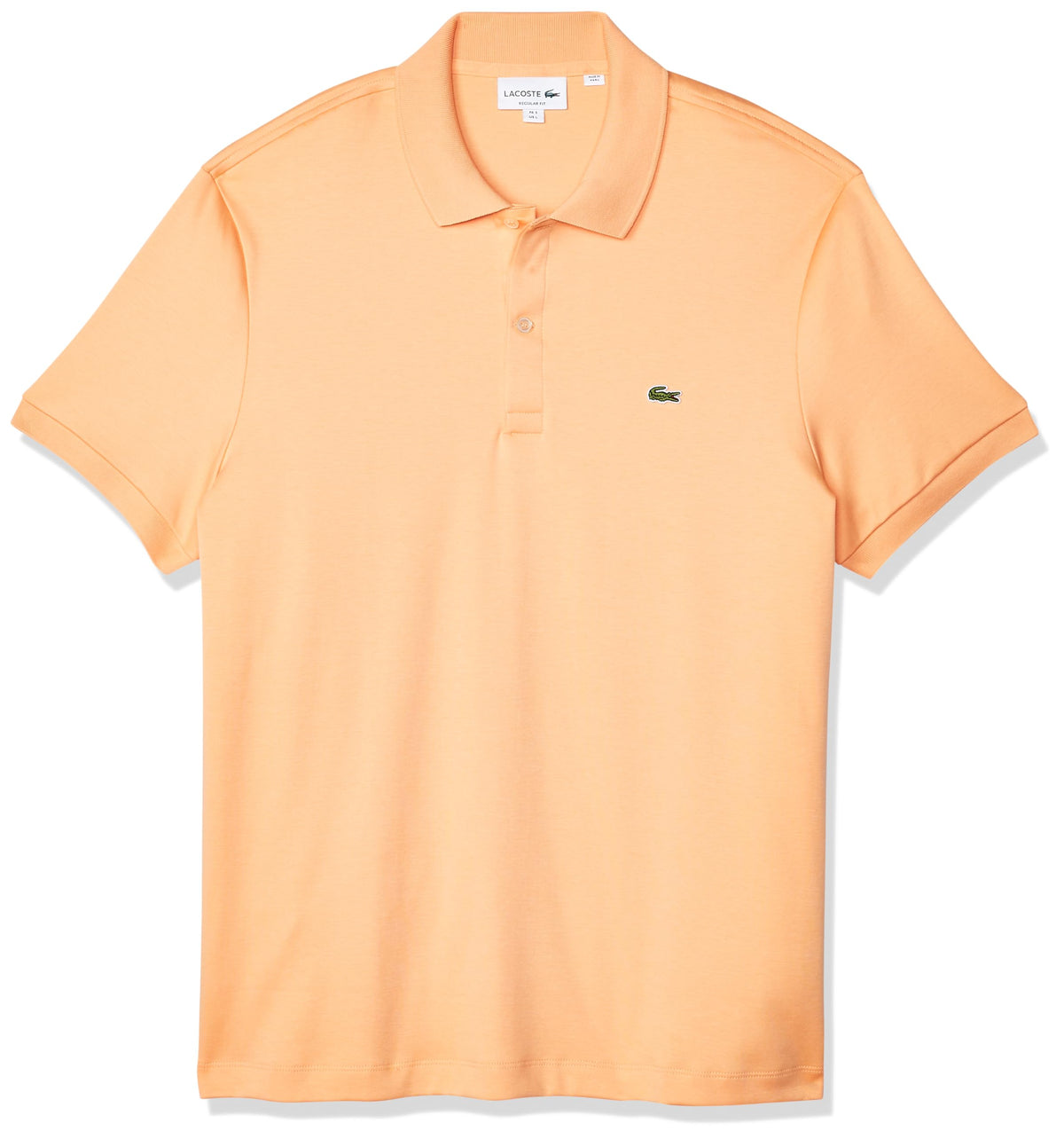 Lacoste Mens Short Sleeve Pima Jersey Interlock Regular Fit Polo, Ledge, Large