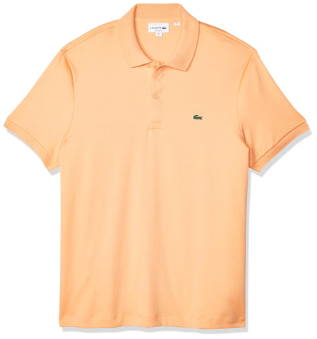 Lacoste Mens Short Sleeve Pima Jersey Interlock Regular Fit Polo, Ledge, Large