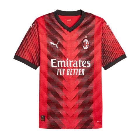 PUMA Men's AC Milan Home Jersey 23/24 (as1, Alpha, l, Regular, Regular) Red/Black