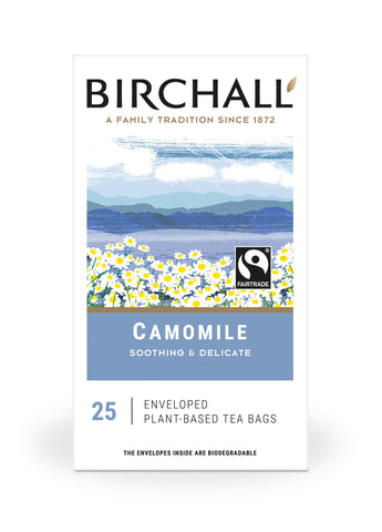 Birchall Tea Bags, Camomile Tea Gift Set, Caffeine Free Tea Bursting with Full Flavour, Perfect Vegan Gifts, 25 Enveloped Plant-Based Tea Bags