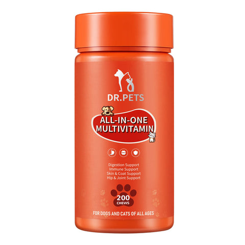 Multivitamin for Dogs and Cats, 200 Soft Chews, Dog Multivitamin for Skin and Coat Health, Joint Health, Improved Digestion, Antioxidants, Support a Healthy Immune System