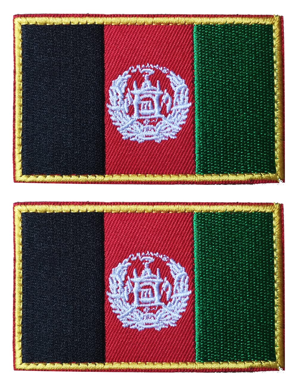 2 PCS AliPlus Afghanistan Flag Patches Embroidered Tactical Military Morale Patch Applique Fastener Hook and Loop