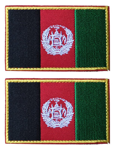 2 PCS AliPlus Afghanistan Flag Patches Embroidered Tactical Military Morale Patch Applique Fastener Hook and Loop
