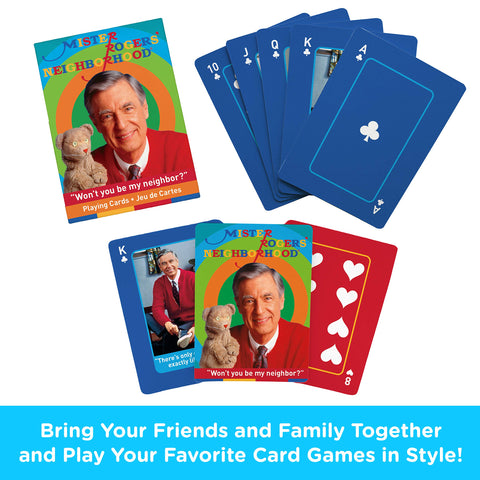 AQUARIUS Mister Rogers Playing Cards - Mr Rogers Themed Deck of Cards for Your Favorite Card Games - Officially Licensed Mister Rogers Merchandise & Collectibles - Poker Size