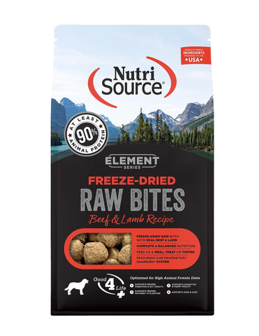 NutriSource Element Series Beef and Lamb Freeze Dried Raw Bites, 10 Ounce (Pack of 1)
