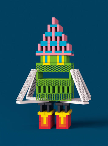 Tegu 40 Piece Perfect Blocks Building Set Rainbow (Amazon Exclusive)