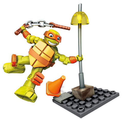 Mega Bloks Teenange Mutant Ninja Turtles Mikey Streetlamp Slam Building Playset