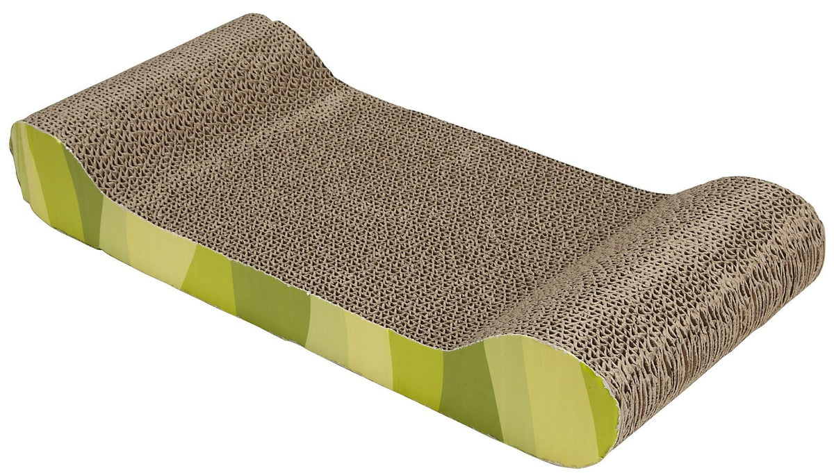 Catit Jungle Stripes Design Patterned Scratching Board with Catnip, Lounge, 22.1 x 44.5 x 7.2 cm, for All Breed Sizes