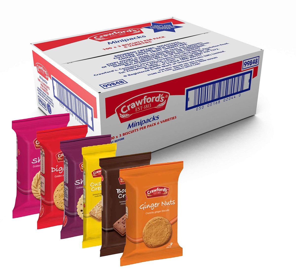 Crawfords Assorted Mini Biscuit Packs (Pack of 100)