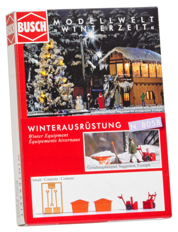 Busch 8058 Winter Equipment N Scale Scenery Kit