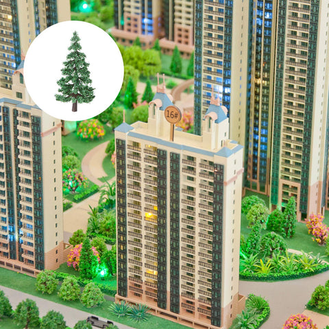 NUOBESTY 4pcs Simulation Model Model Mini Train Accessories Model Trains Faux Plant Diorama Craft Hand Decor Pine Tree Decor Plants Sand Table Accessory Artificial Student Nylon Set